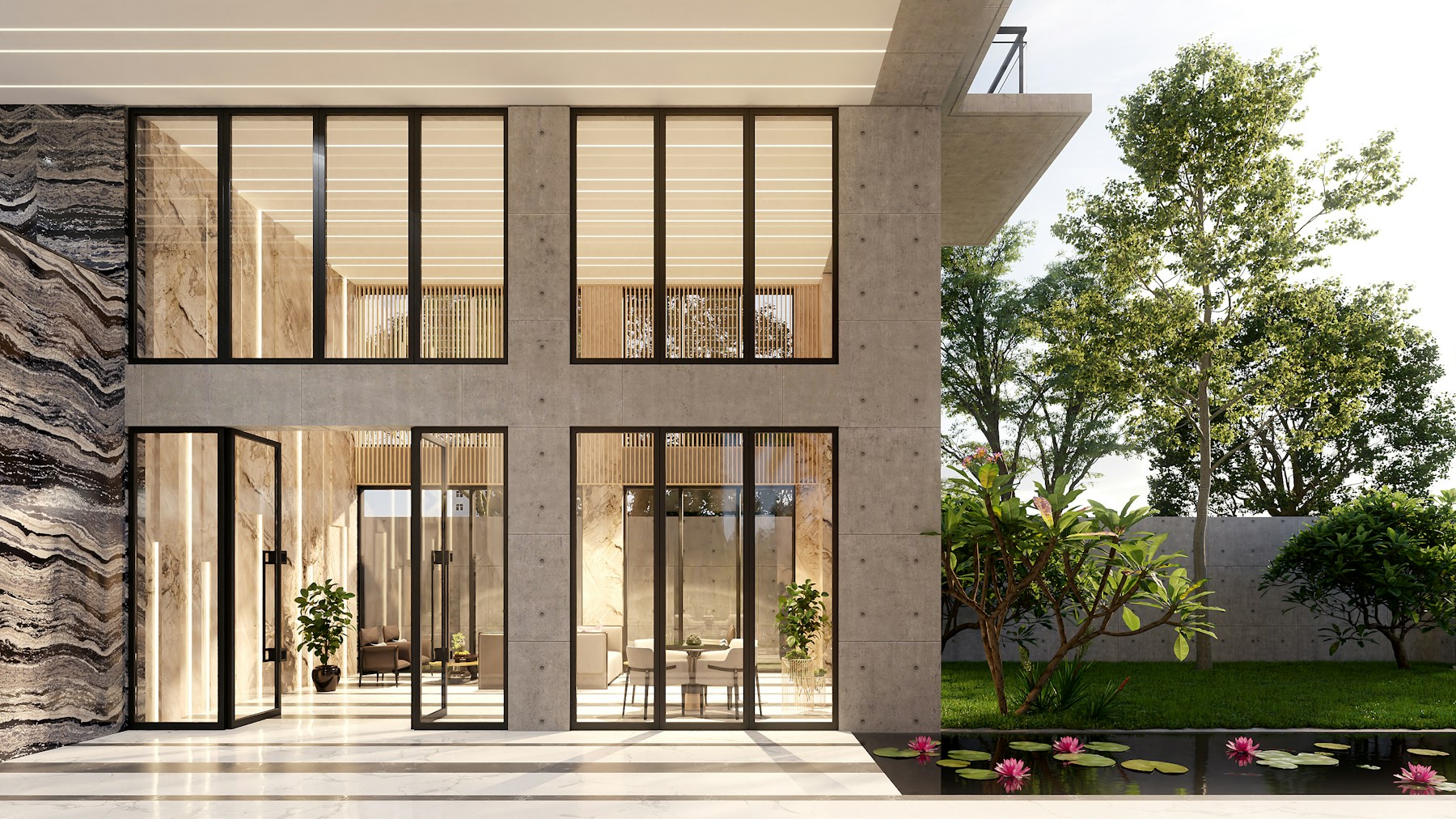 Contemporary residential architecture with carefully considered materials and natural light